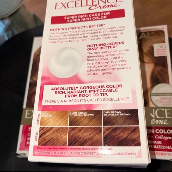 L'Oreal Excellence Creme Hair Color 5G Medium Golden Brown bundle of 3 - Picture 6 of 7